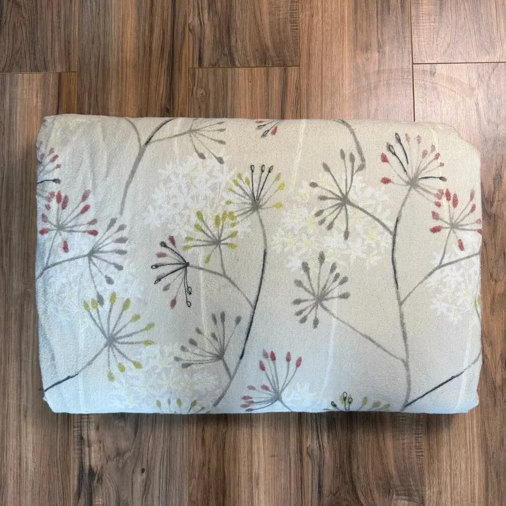 The Company Store King Size Flannel 100% Cotton Duvet Cover Botanical Dandelion
